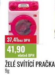 ŽELÉ SVÍTÍCÍ PRAČKA 9g
