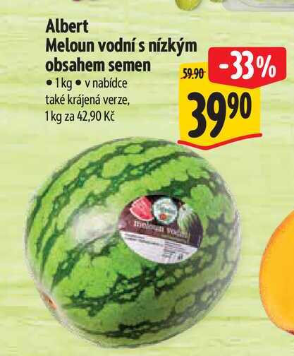 Albert Meloun vodní s nízkým obsahem semen 1kg 