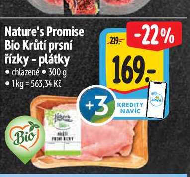 Nature's Promise Bio Krůtí prsní řízky - plátky 300 g