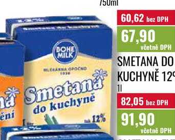 SMETANA DO KUCHYNĚ 12% 1l