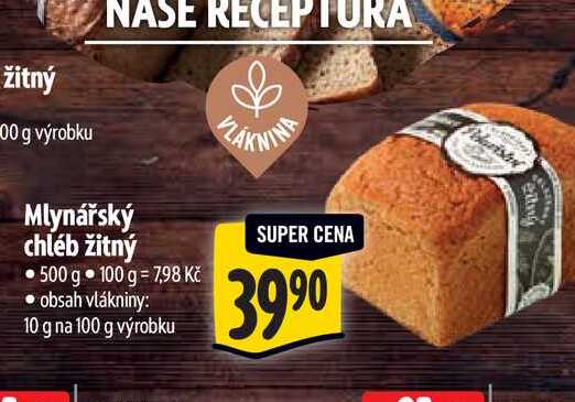   Mlynářský chléb žitný 500 g  