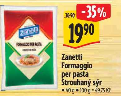   Zanetti Formaggio per pasta Strouhaný sýr  40 g