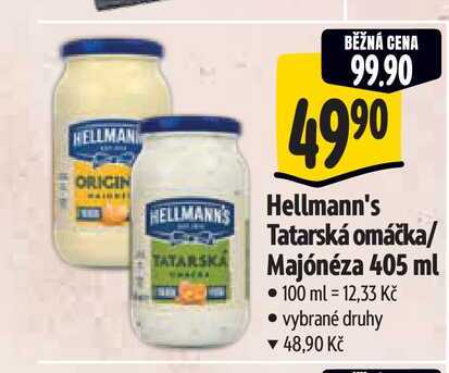 Hellmann's Tatarská omáčka/ Majónéza 405 ml