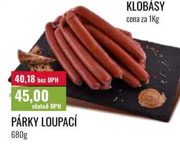 PÁRKY LOUPACÍ cena za 1Kg 