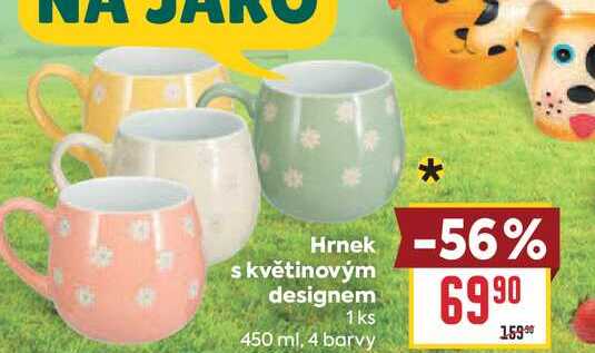 Hrnek s květinovým designem 1ks 450 ml