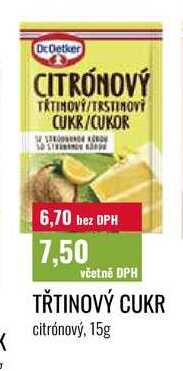 TŘTINOVÝ CUKR citrónový, 15g 