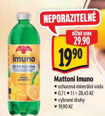   Mattoni Imuno ochucená minerální voda 0,7 l