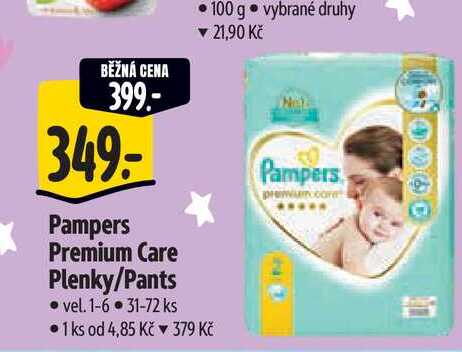  Pampers Premium Care Plenky/Pants  vel. 1-6 31-72 ks  