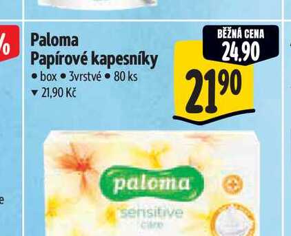 Paloma Papírové kapesníky box 3vrstvé 80 ks  