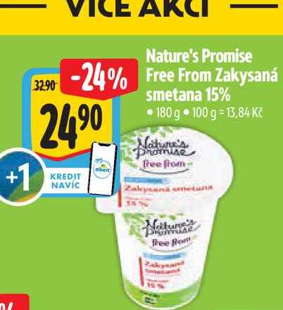   Nature's Promise Free From Zakysaná smetana 15% 180 g 