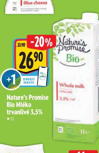   Nature's Promise Bio Mléko trvanlivé 3,5%  1 l