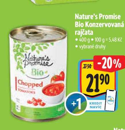   Nature's Promise Bio Konzervovaná rajčata 400 g 
