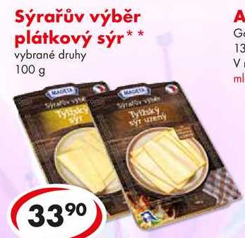 Sýrařův výběr plátkový sýr, 100 g