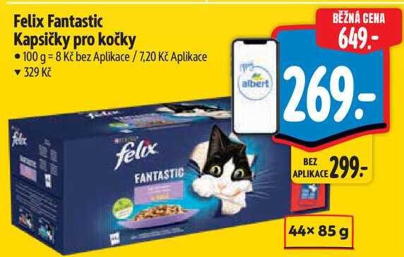Felix Fantastic Kapsičky pro kočky, 44x 85 g