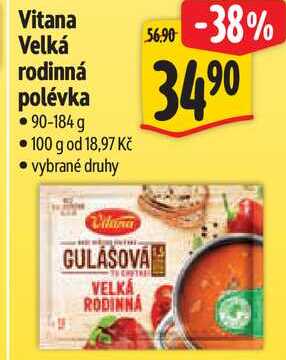 Vitana Velká rodinná polévka, 90-184 g