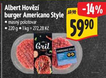 Albert Hovězí burger Americano Style, 220 g