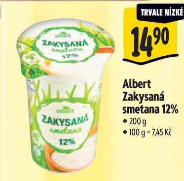 Albert Zakysaná smetana 12%, 200 g