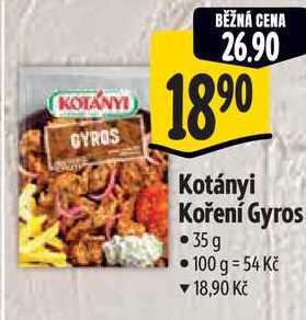 Kotányi Koření Gyros, 35 g