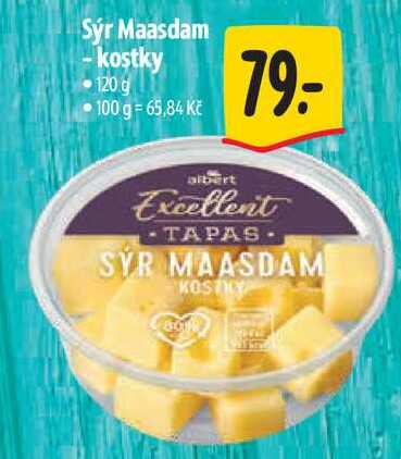 Sýr Maasdam -kostky, 120 g