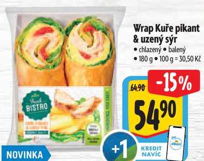 Wrap Kuře pikant & uzený sýr, 180 g