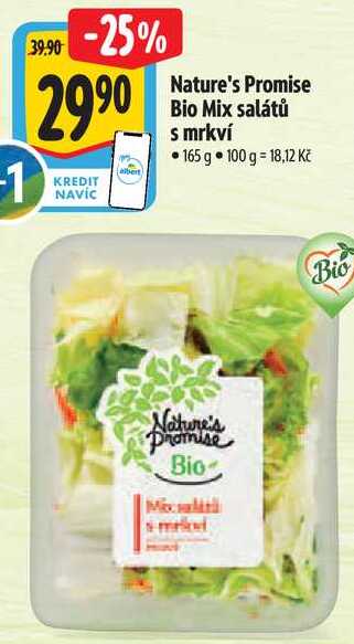 Nature's Promise Bio Mix salátů s mrkví, 165 g