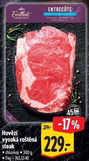 Hovězí vysoká roštěná steak, 300 g