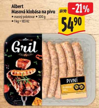 Albert Masová klobása na pivu, 300 g