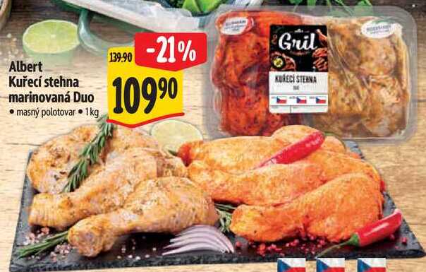 Albert Kuřecí stehna marinovaná Duo, 1 kg