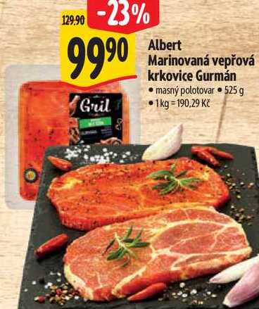 Albert Marinovaná vepřová krkovice Gurmán, 525 g
