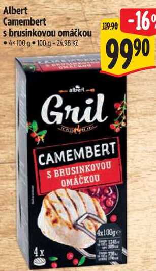Albert Camembert s brusinkovou omáčkou, 4x 100 g