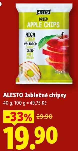 ALESTO Jablečné chipsy, 40 g