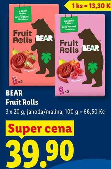 BEAR Fruit Rolls, 3x 20 g
