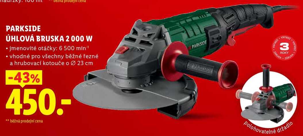 PARKSIDE ÚHLOVÁ BRUSKA 2 000 W 