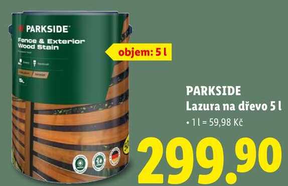 PARKSIDE Lazura na dřevo, 5 l