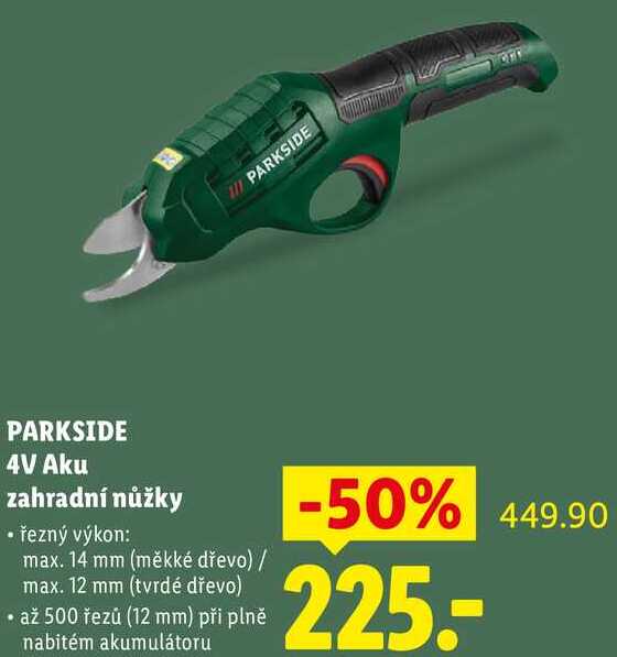 PARKSIDE 4V Aku zahradní nůžky 