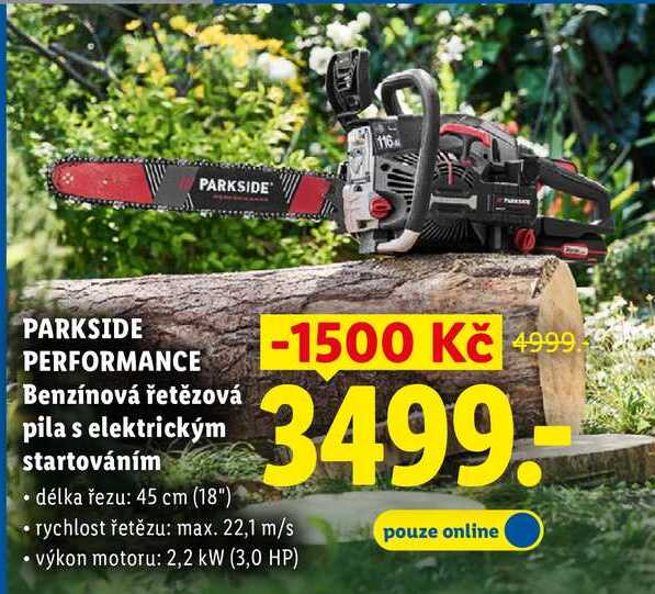 PARKSIDE PERFORMANCE Benzínová řetězová pila s elektrickým startováním
