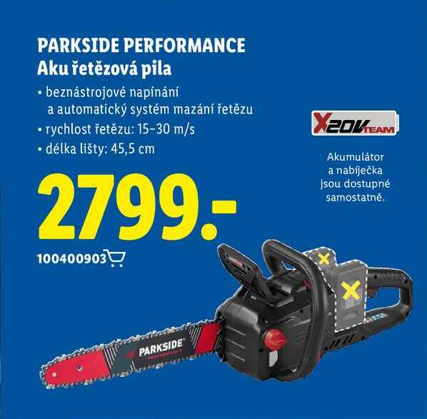 PARKSIDE PERFORMANCE Aku řetězová pila 