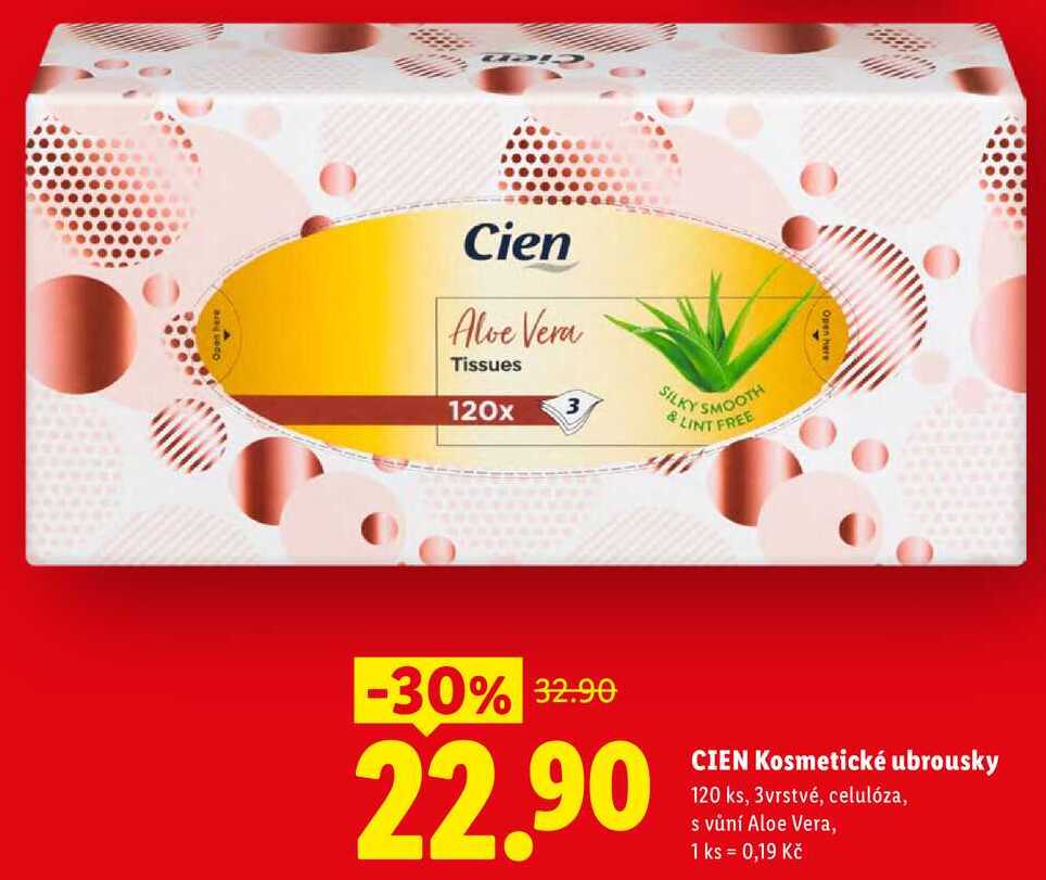 CIEN Kosmetické ubrousky, 120 ks
