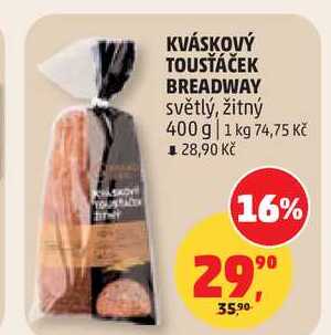 KVÁSKOVÝ TOUSŤÁČEK BREADWAY, 400 g 