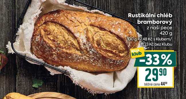 Rustikální chléb bramborový z naší pece 420 g 
