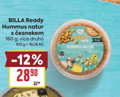 BILLA Ready Hummus natur s česnekem 160 g