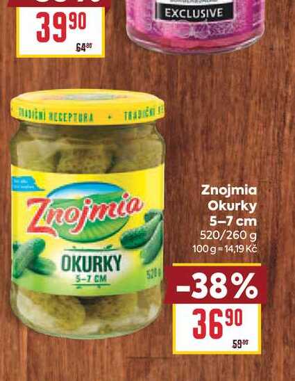 Znojmia Okurky 5-7 cm 520/260 g