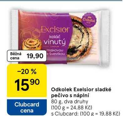 Odkolek Exelsior sladké pečivo s náplní, 80 g 