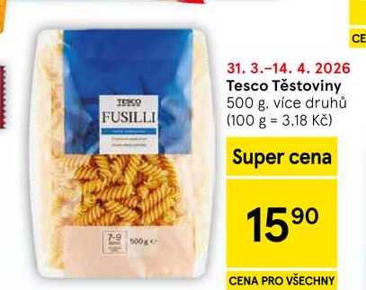Tesco Těstoviny, 500 g, více druhů 