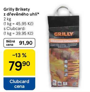 Grilly Brikety z dřevěného uhlí, 2 kg  
