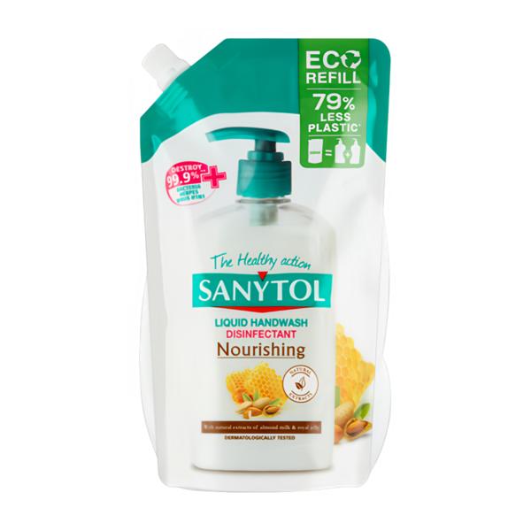 Sanytol Dezinfekční hydratující tekuté Mandlové mýdlo & Mateří kašička - náhradní náplň