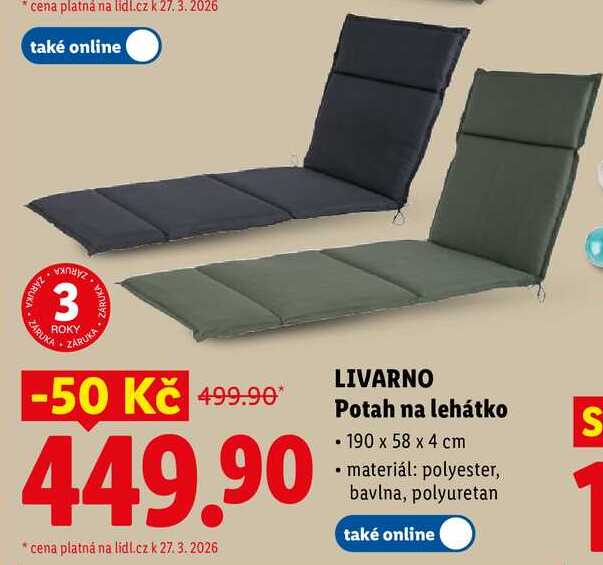 LIVARNO Potah na lehátko 