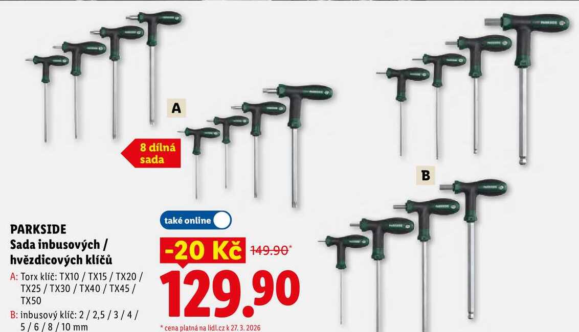 PARKSIDE Sada inbusových/hvězdicových klíčů 