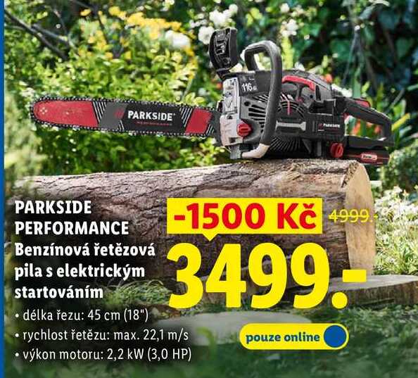 PARKSIDE PERFORMANCE Benzínová řetězová pila s elektrickým startováním