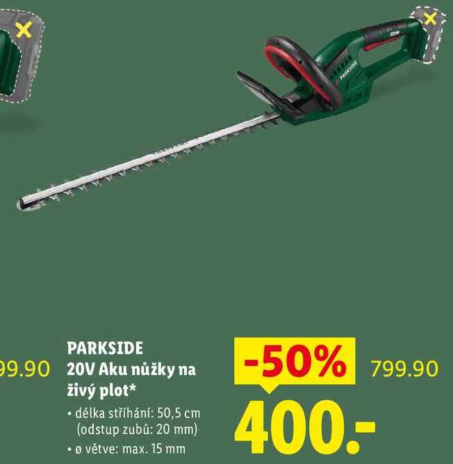 PARKSIDE 20V Aku nůžky na živý plot